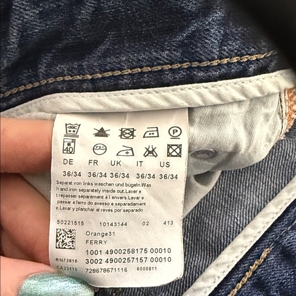 Boss Orange Hugo Boss Jeans Mens 36x34 Regular Fit Straight Leg Blue Denim Adult - Picture 12 of 12